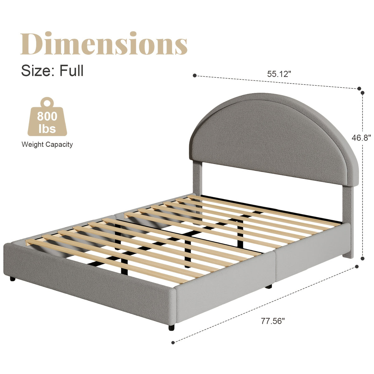 twin full queen king bed frame boucle upholstered headboard - Temu