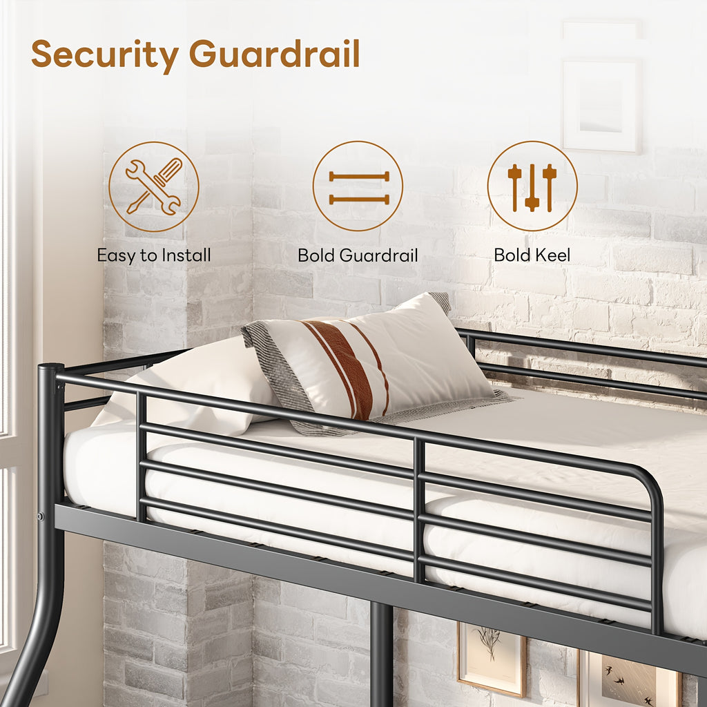 bunk beds twin twin full size heavy duty metal bunk bed - Temu