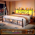 twin full queen metal bed frames led lights strong metal - Temu