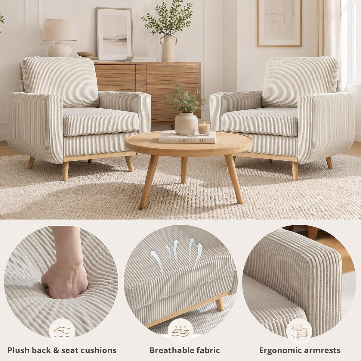 accent chair reading chair deep seat corduroy armchair - Temu
