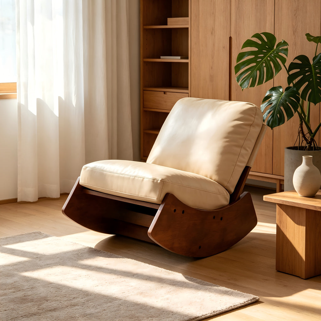 single retro   century modern rocking chair thick cushion - Temu