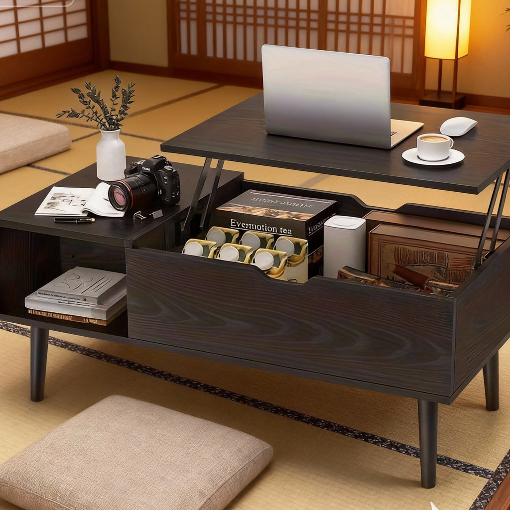 multifunctional lift top coffee table storage compartment 2 - Temu