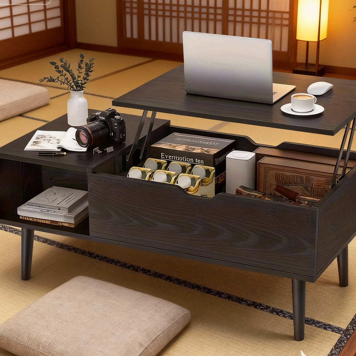 multifunctional lift top coffee table storage compartment 2 - Temu