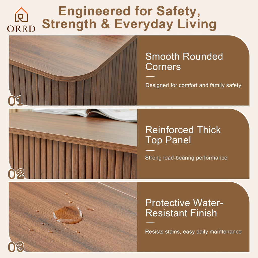 31   coffee table fluted floating base   - Temu