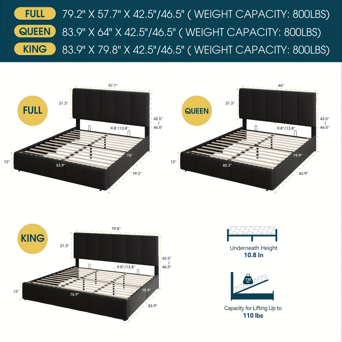 lift storage bed modern velvet upholstered headboard - Temu