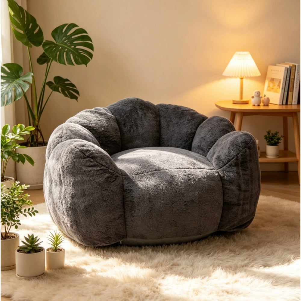 black comfortable lazy sofa chair artificial rabbit velvet - Temu