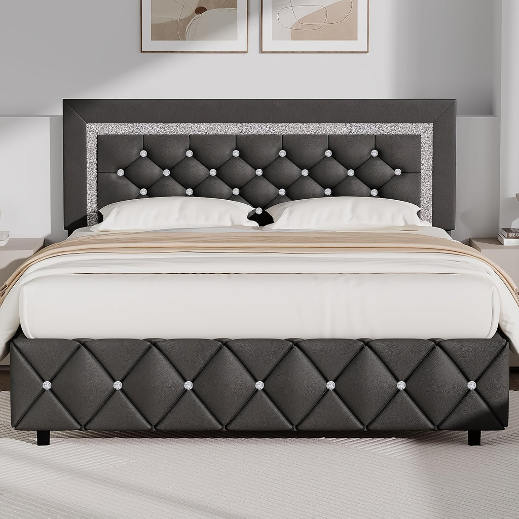 halloween twin full queen king upholstered bed frame diamond - Temu