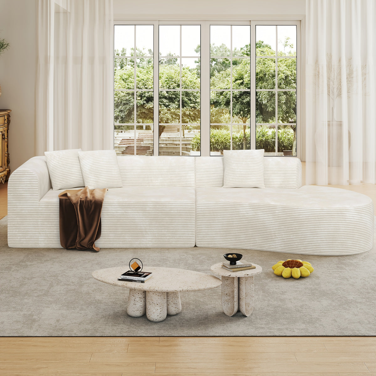 116 curved sofa throw pillows 4 seater luxury chenille - Temu