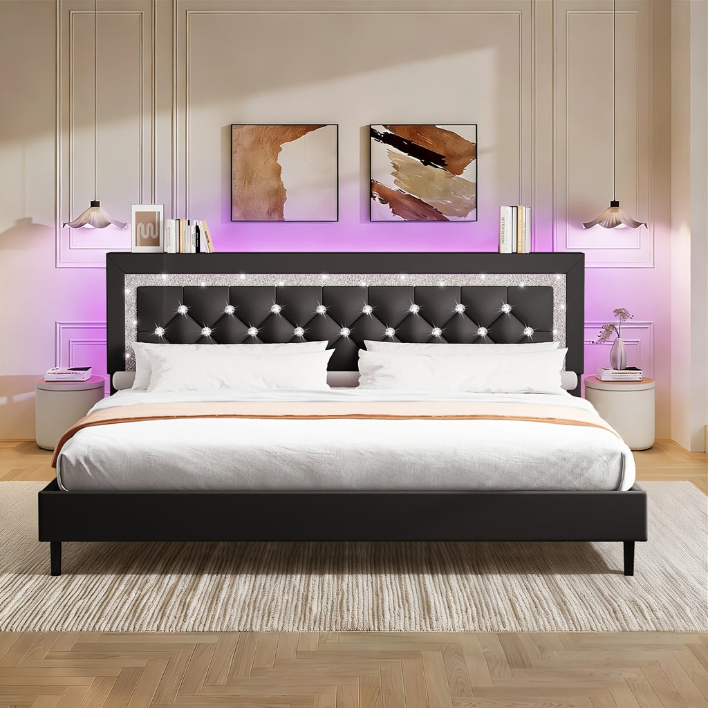 twin full queen king size bed frame storage headboard - Temu