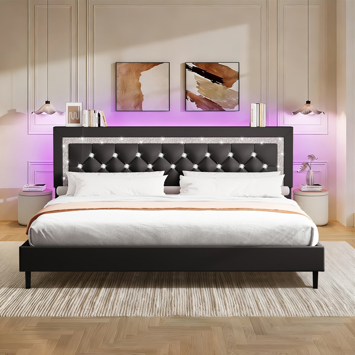 twin full queen king size bed frame storage headboard - Temu