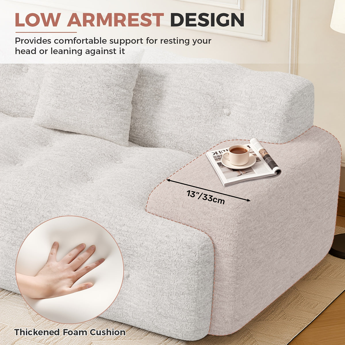 114 oversized 3 seater cloud couch modern boneless sofas - Temu