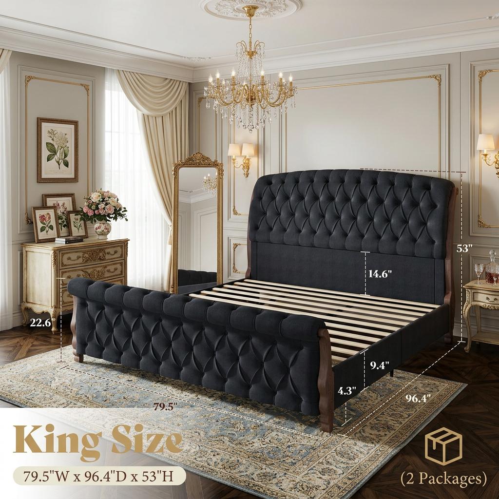 53 tall upholstered queen king california king   - Temu