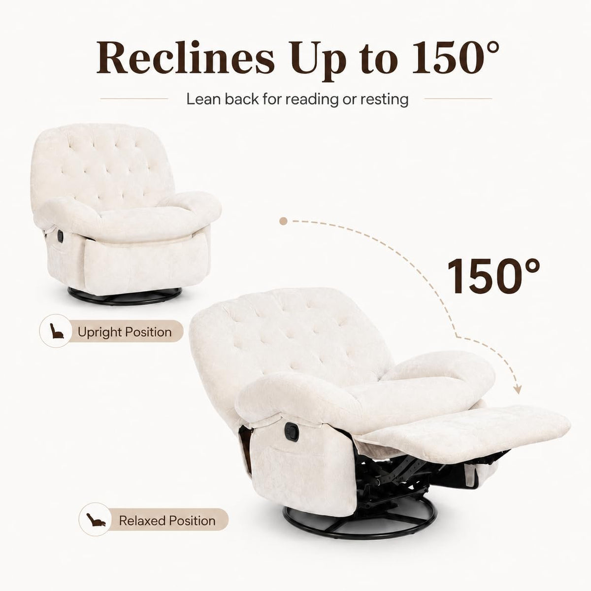 swivel rocker recliner chair living room 360 rotating glider - Temu