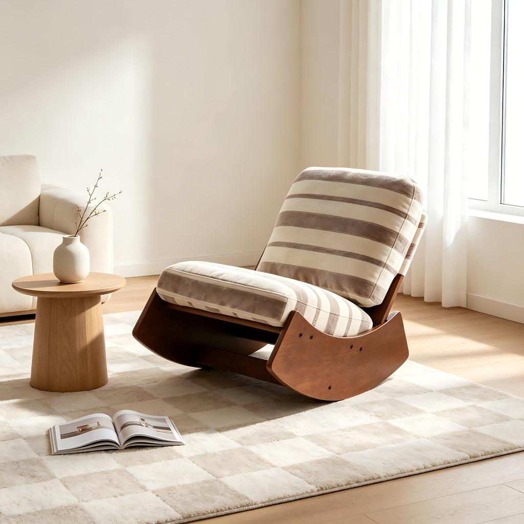 solid wood curved base armless   chair - Temu