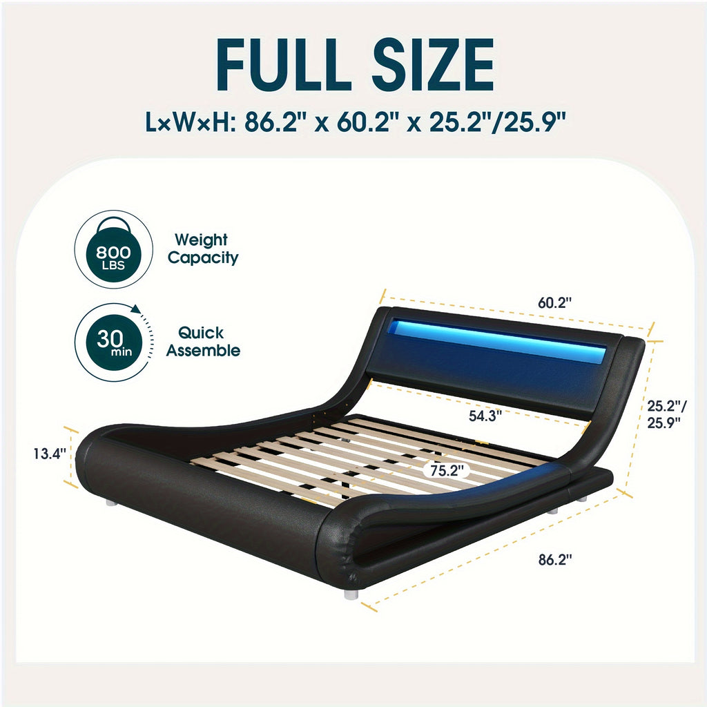 bed frame rgbw led lights headboard low - Temu