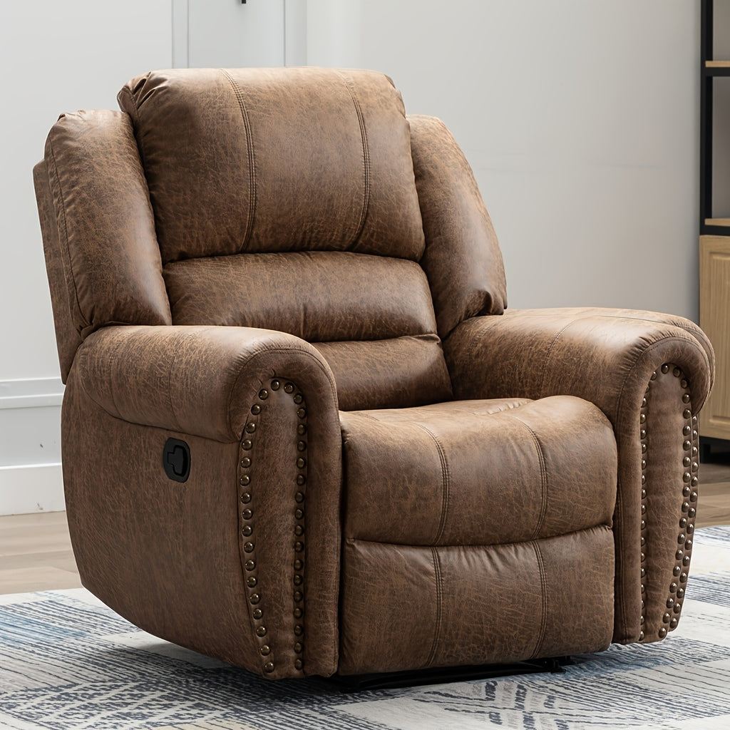 faux leather recliner chair classic traditional manual - Temu