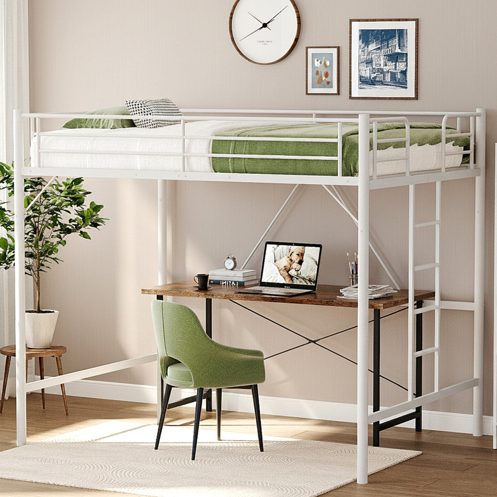 heavy duty loft bed   full size metal frame reinforced - Temu