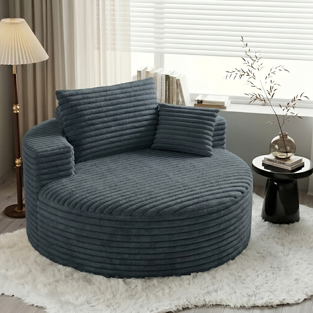 oversized round chaise lounge chair flannel fabric deep seat - Temu