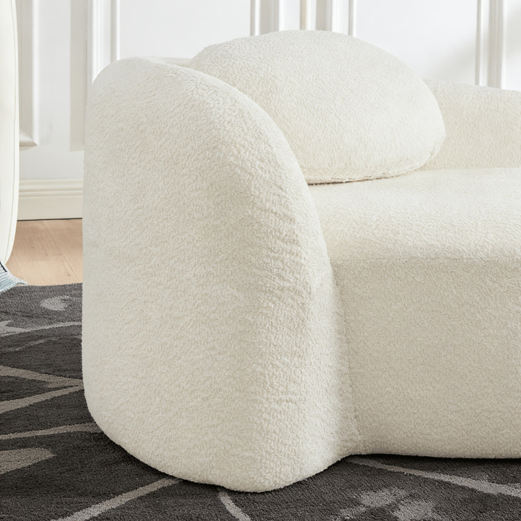 modern boucle oval floor sofa chair low profile   - Temu