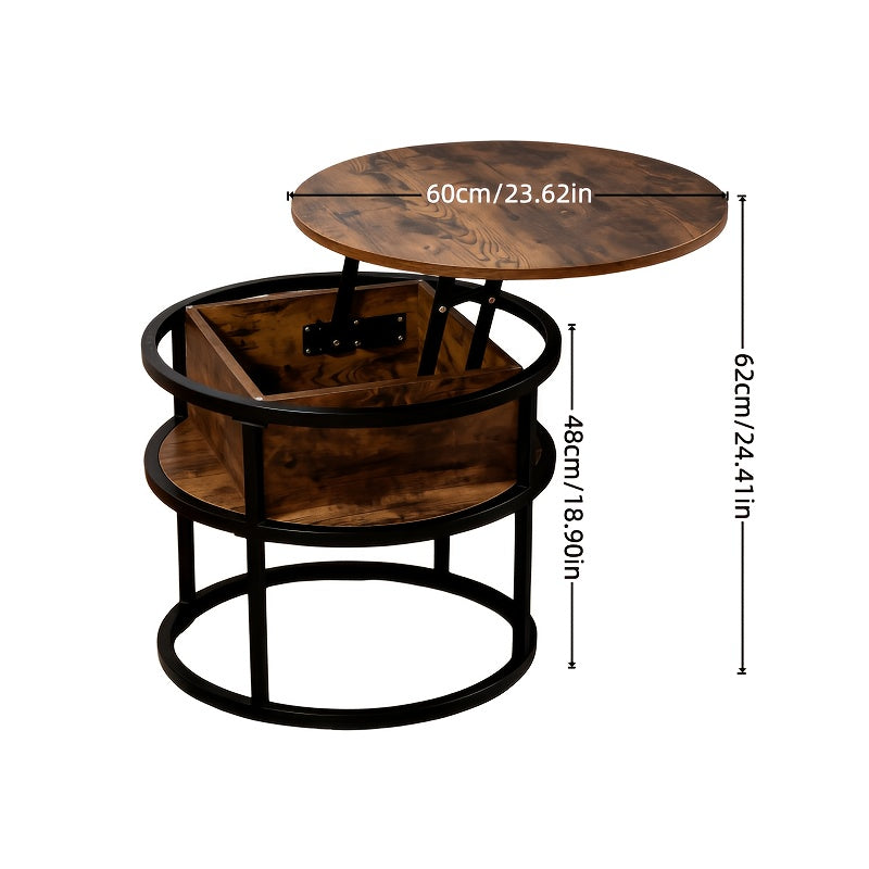 circular lifting storage coffee table industrial   - Temu