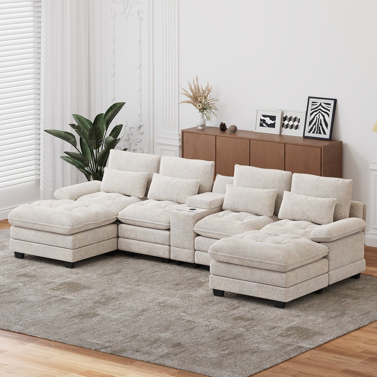 134 oversized u shaped sectional sofa large modular couch 2 - Temu