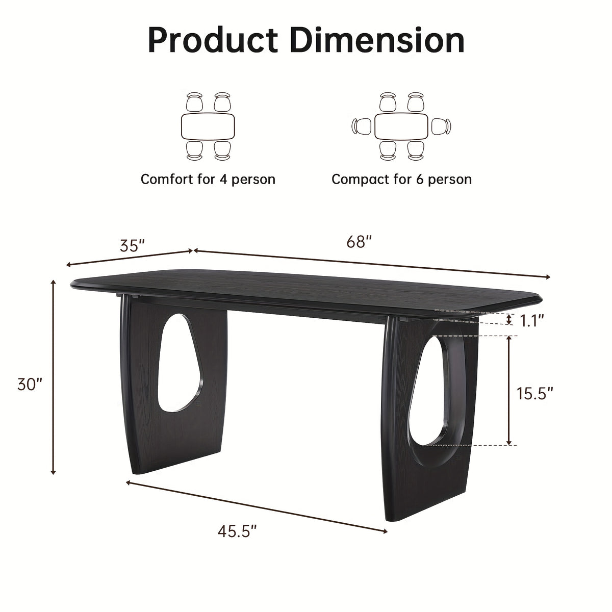 68 inch dining table 4 6 people   - Temu