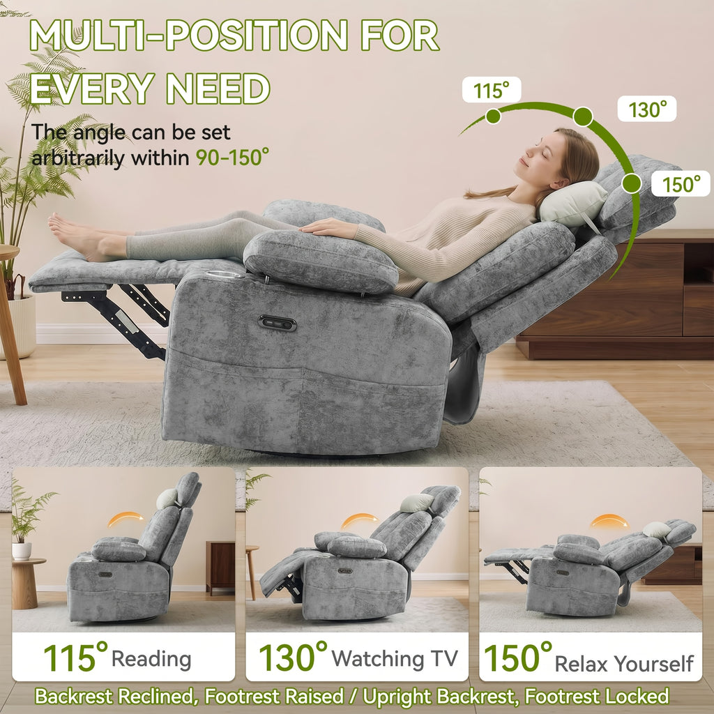swivel rocking bedroom chair adjustable armrests headrest - Temu