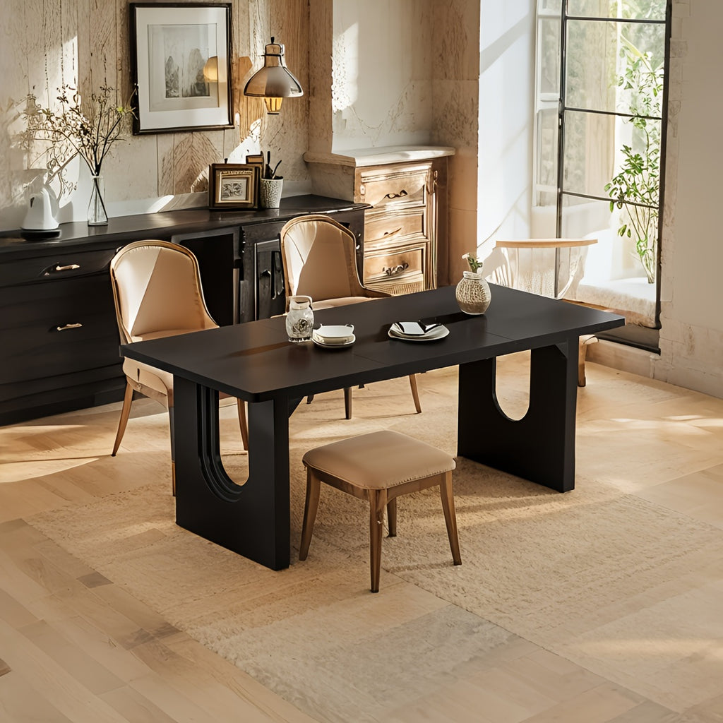 71 wooden modern dining table rectangular table 6 people - Temu