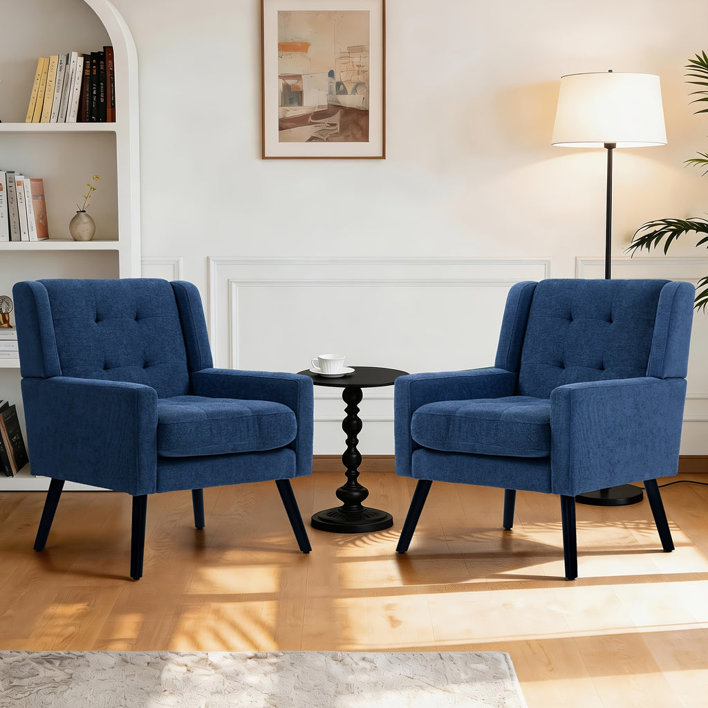 century modern tufted accent chair ergonomic back chair - Temu