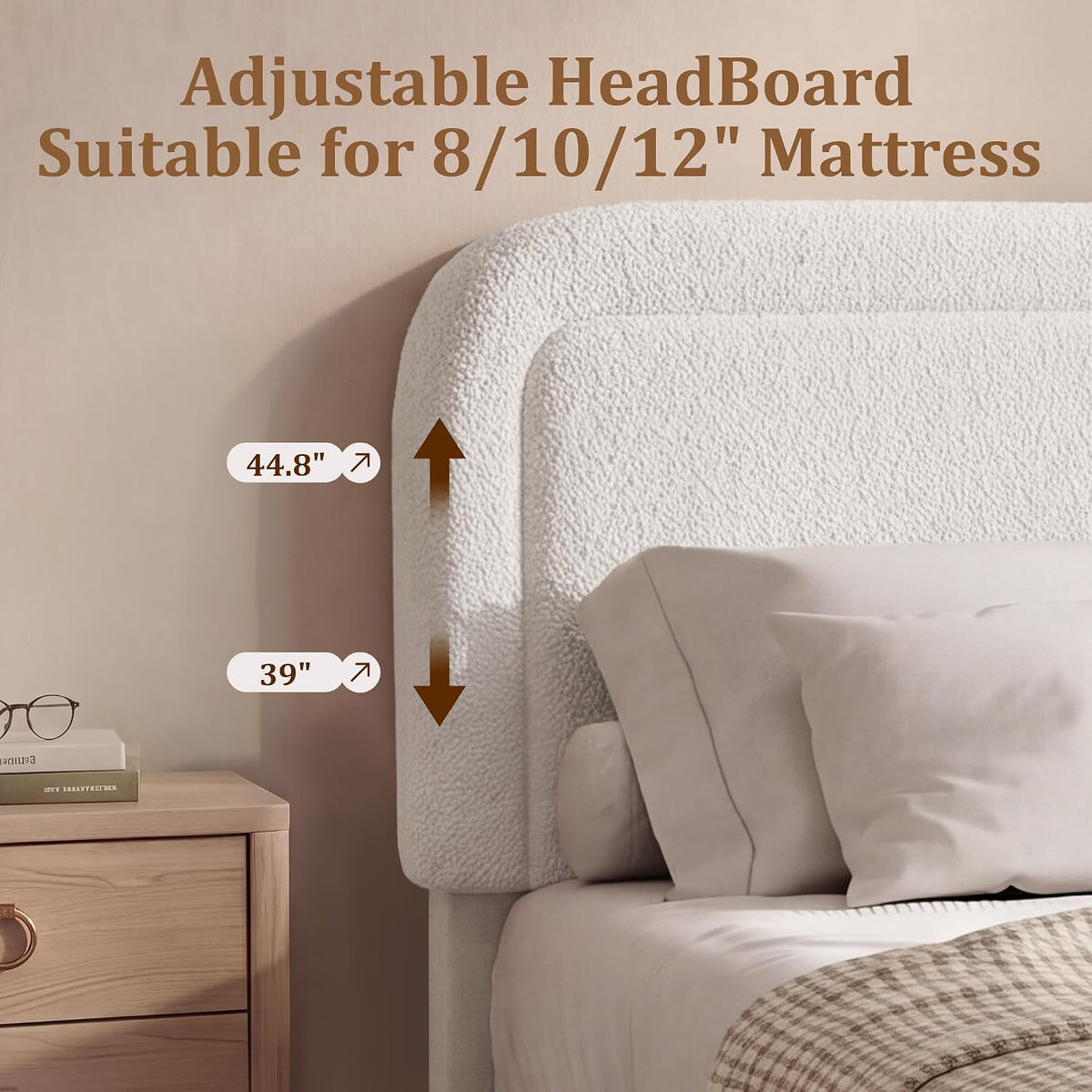 full queen king size bed frame adjustable headboard - Temu