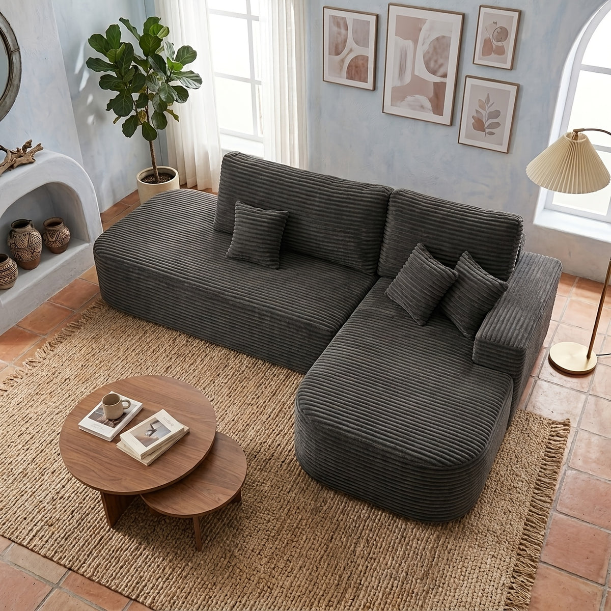 106 modular sectional sofa boneless couches living room deep - Temu