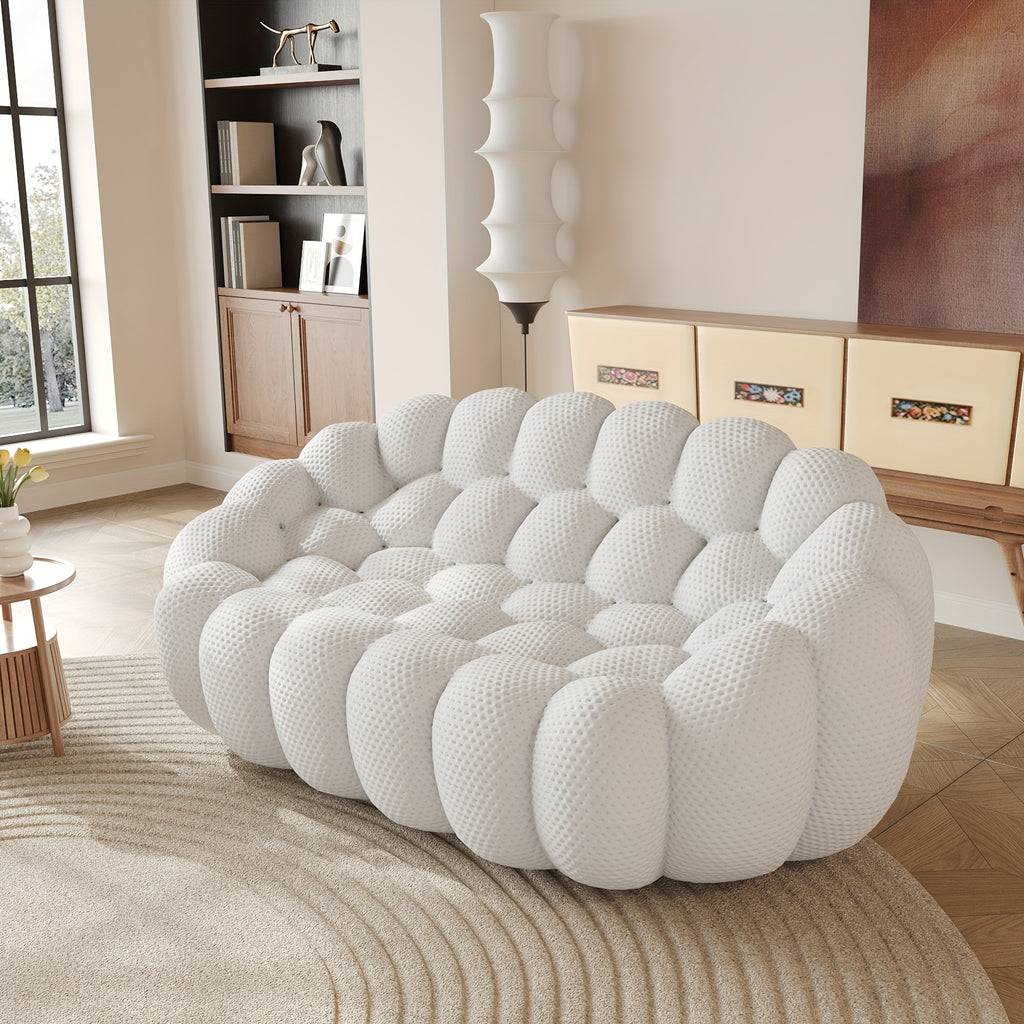 100 03 modern upholstered curved sofa 3 seater mesh fabric - Temu