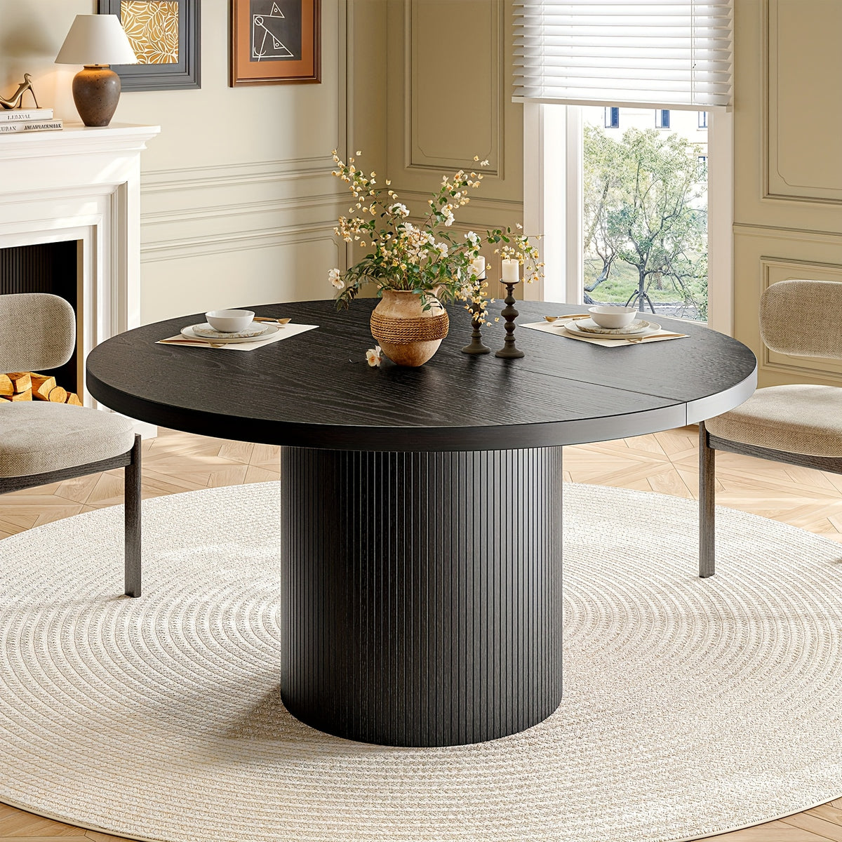 pazcasa 47 inch round dining table 4 circle kitchen table - Temu