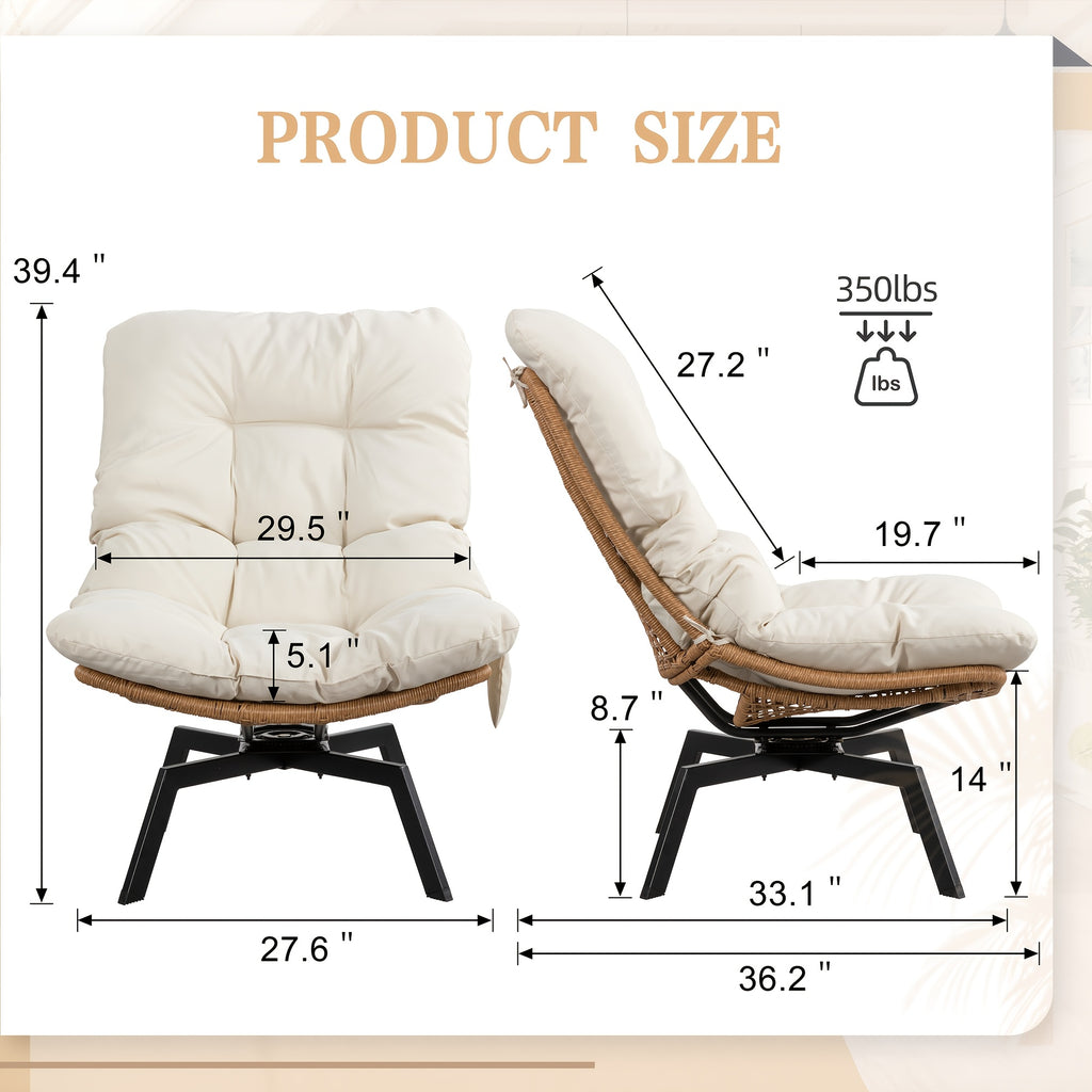 outdoor pe rattan swivel chair 360 degree wicker swivel - Temu