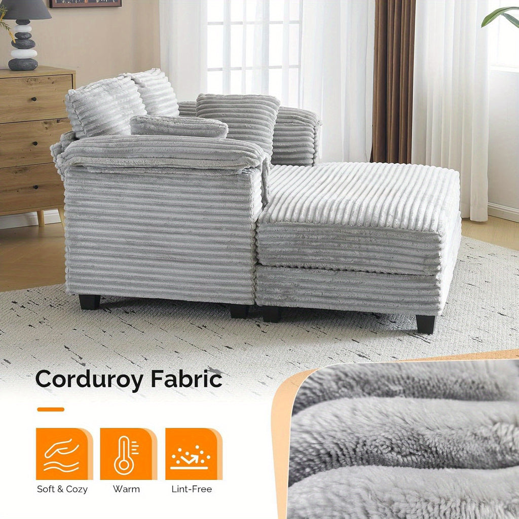 lounge sofa 56 oversized reading sofa corduroy chaise - Temu