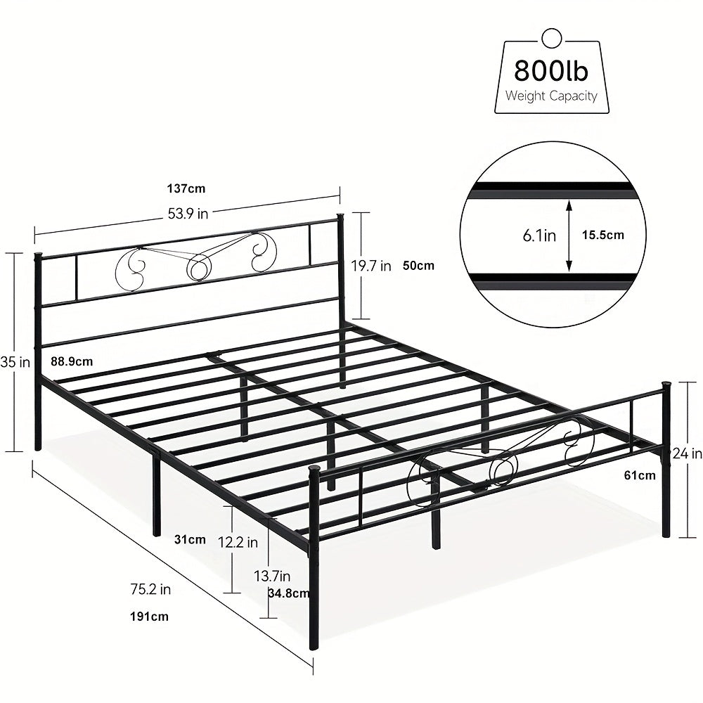 bed frame platform headboard footboard bed frame mattress - Temu