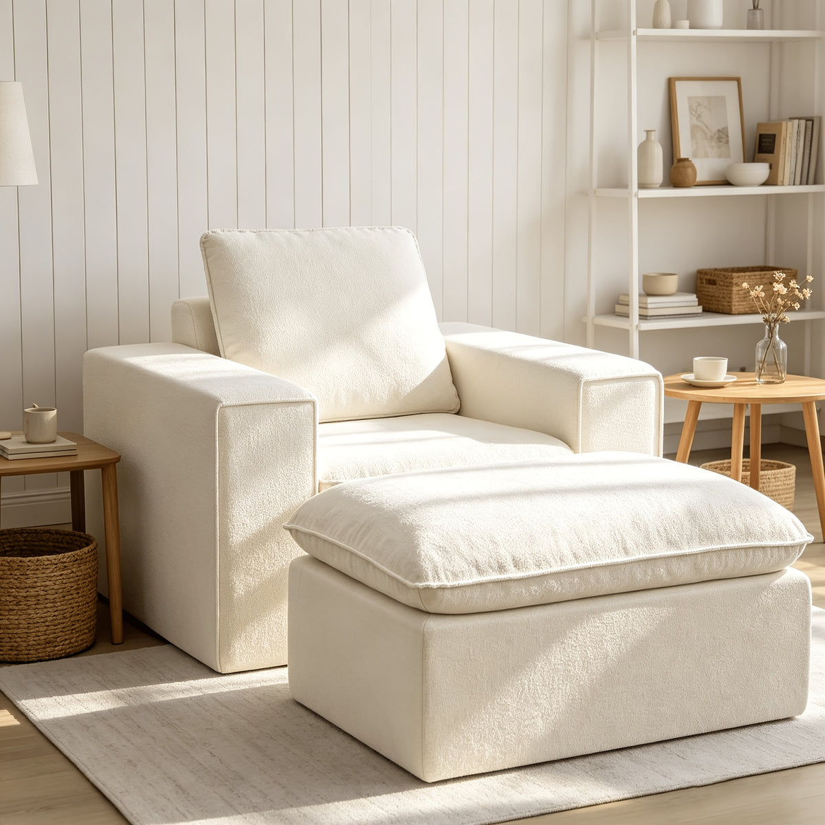 43 7 wide indoor boneless cloud chaise lounge chair   - Temu