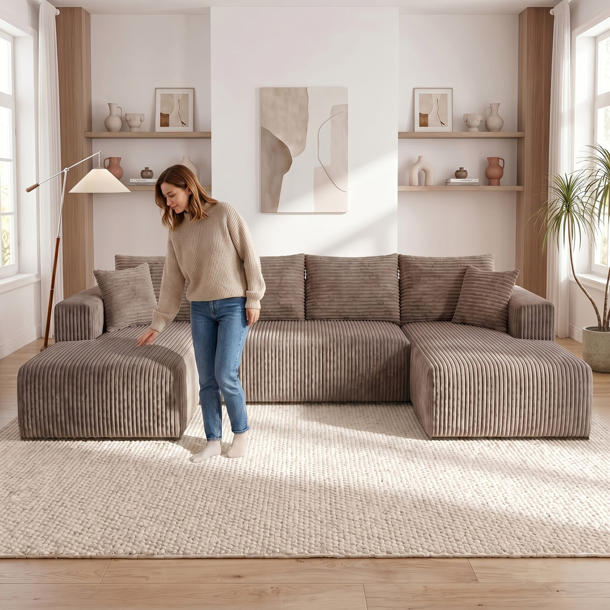 1pc u shaped frameless convertible sofa bed suitable living - Temu