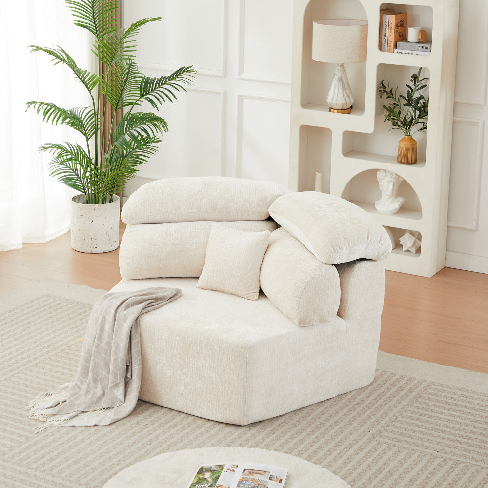 53 inch modern cream colored single seater lounge chair - Temu