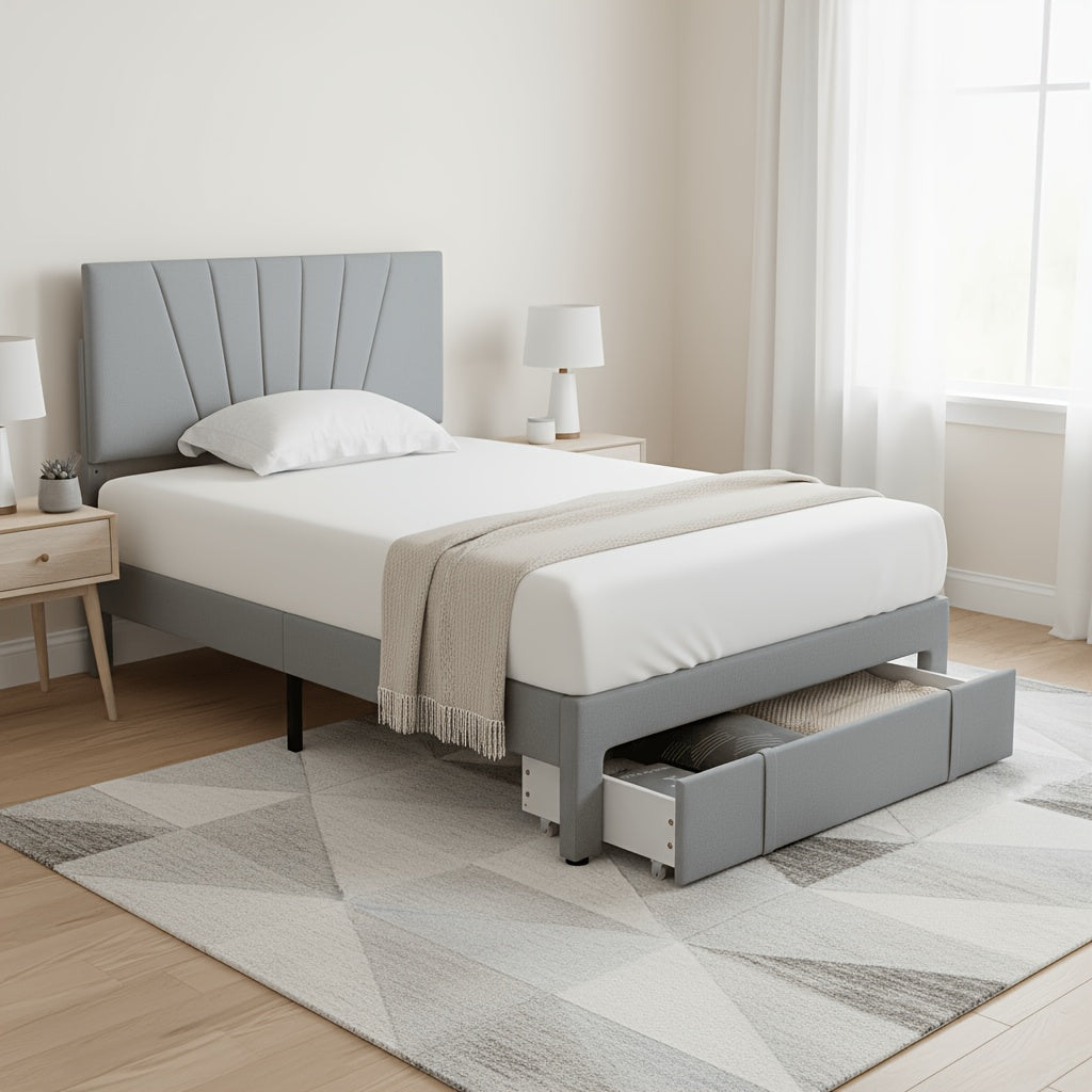 full size upholstered bed frame drawer modern - Temu