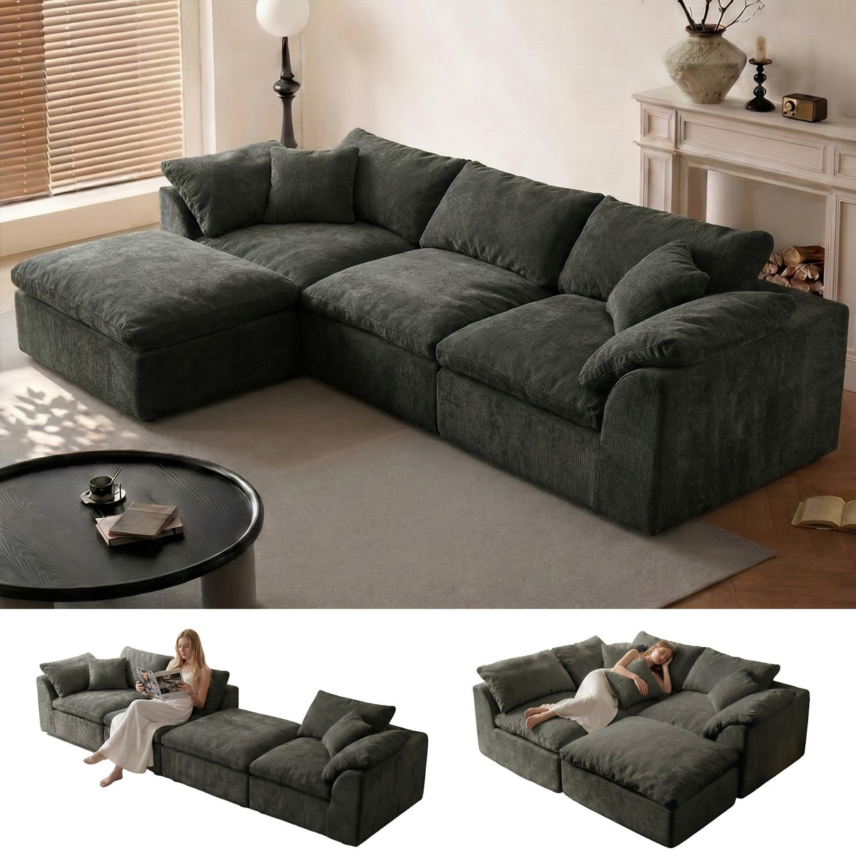 cloud shaped l shaped sofa living room frameless comfortable - Temu