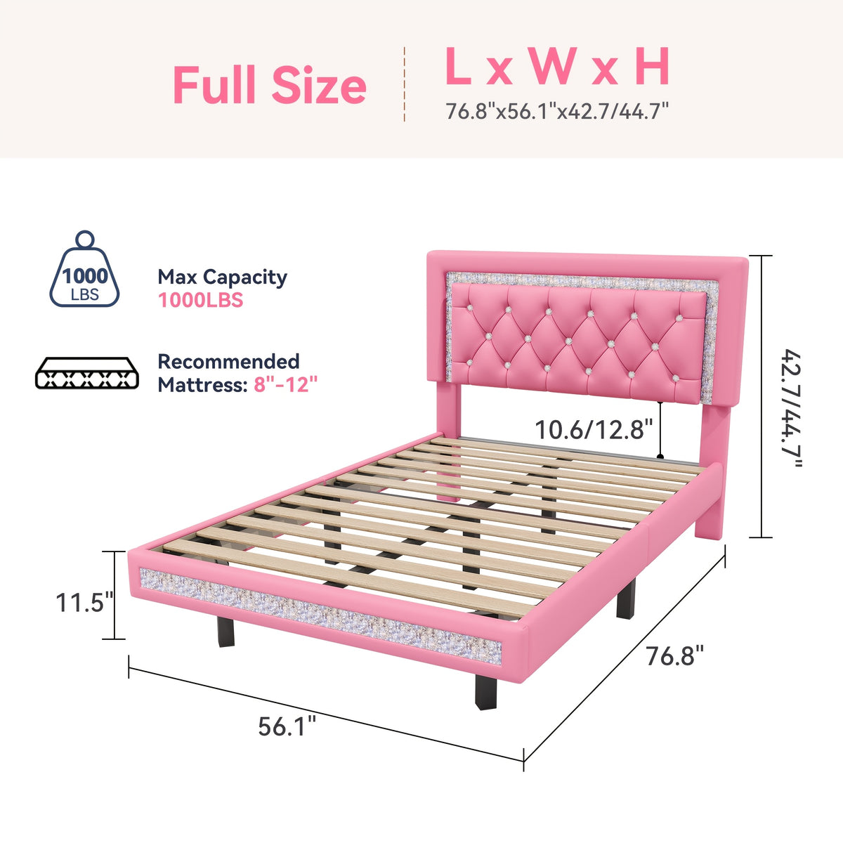 mraeer diamond quilted velvet silent full queen bed frame - Temu