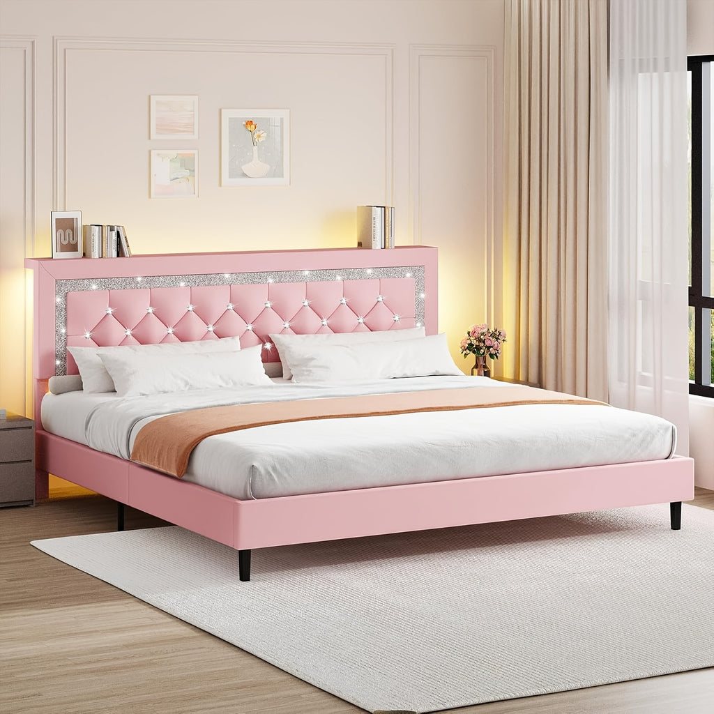 twin full queen king size bed frame storage headboard - Temu