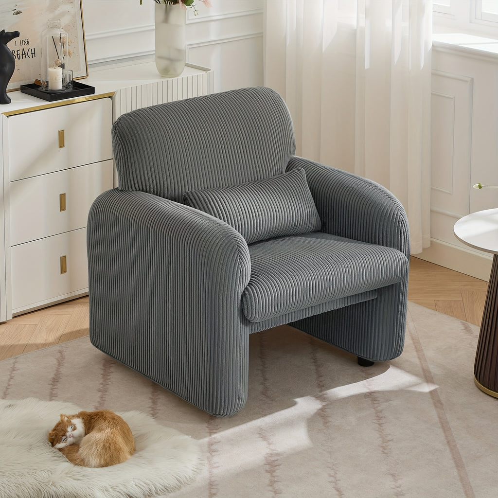 corduroy fabric accent chair modern upholstered living room - Temu