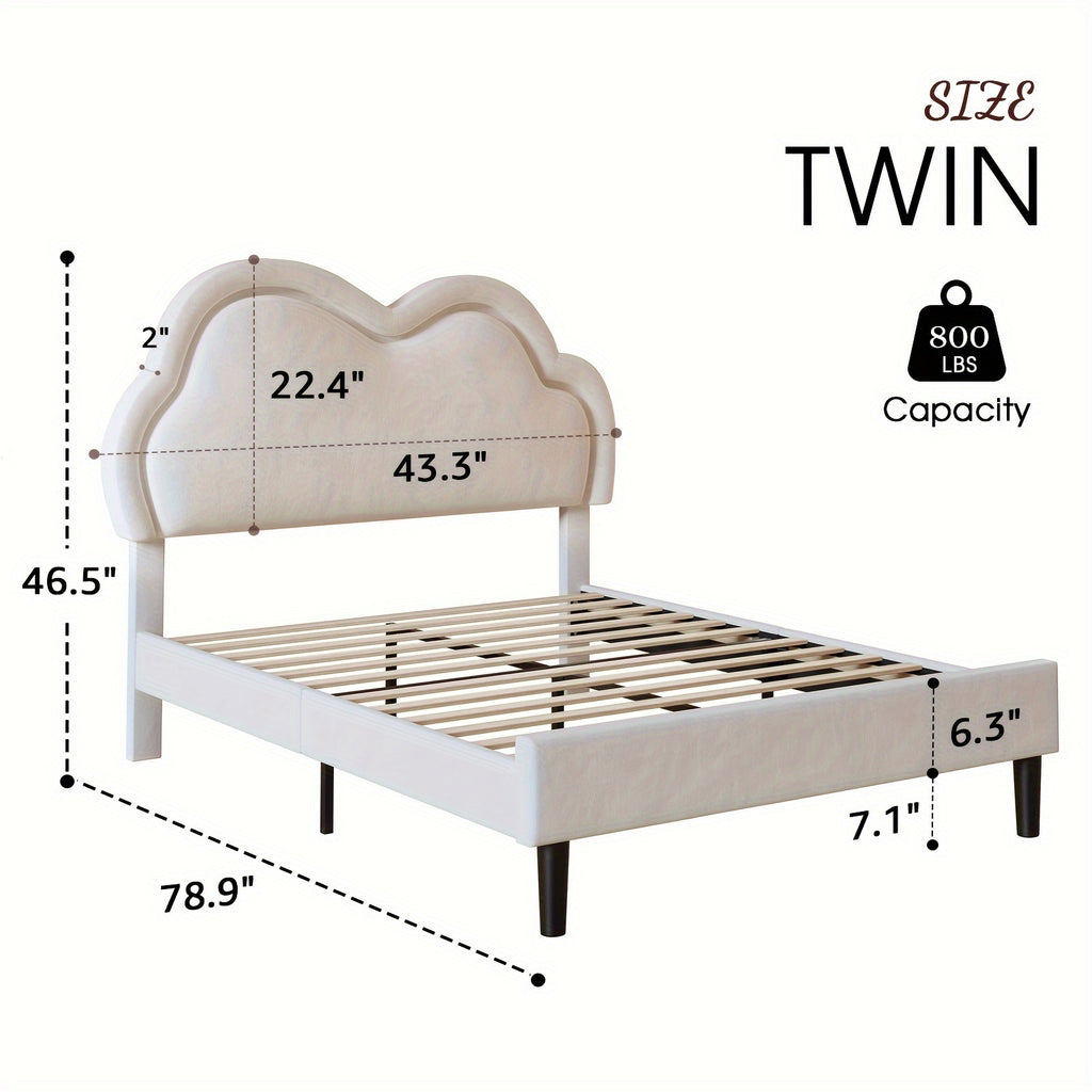 led velvet platform bed featuring an adjustable cloud - Temu