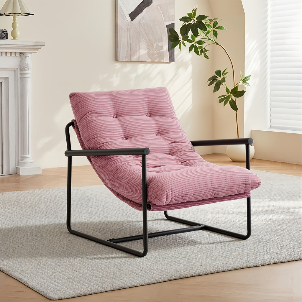 oversized corduroy accent lounge chair tufted thick padded - Temu