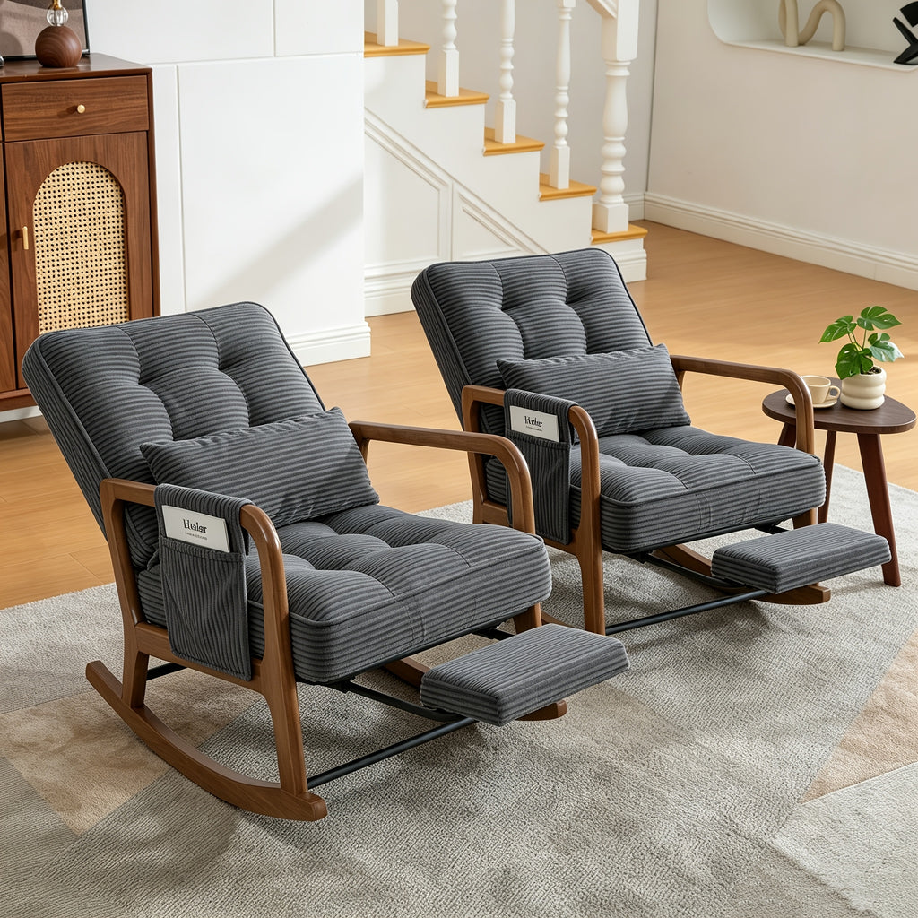 modern corduroy leisure rocking recliner side pocket - Temu
