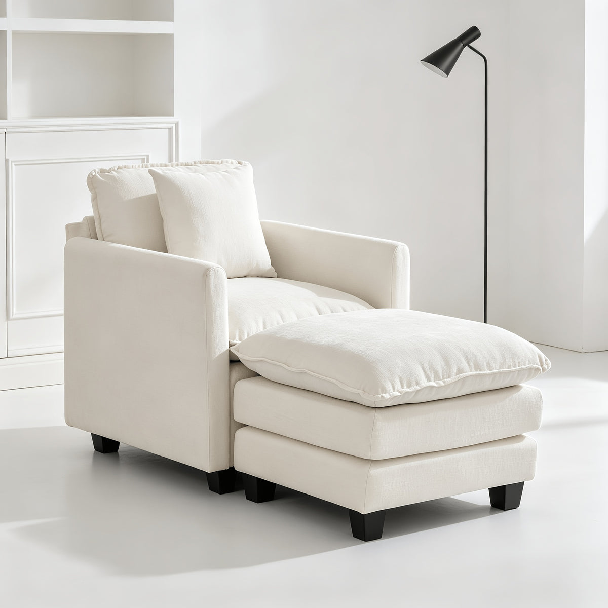 31 inch cloud accent chair storage   modern chenille - Temu