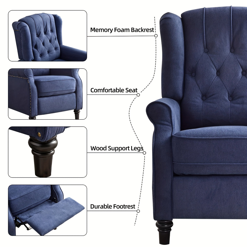 recliner chair fabric armchair push back recliner - Temu