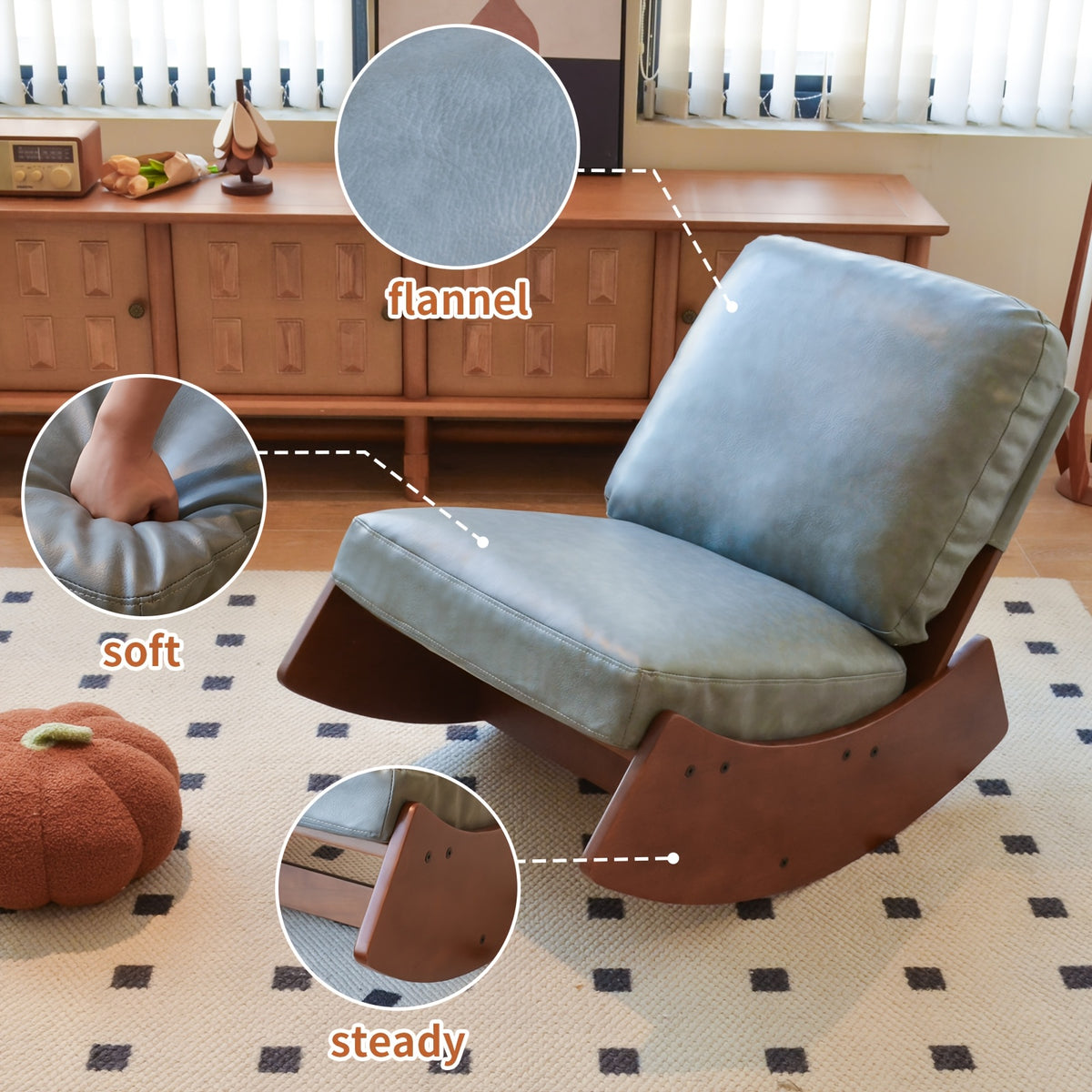 solid wood rocking lazy sofa antique style suitable - Temu